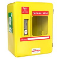 Outdoor AED cabinet with keypad lock